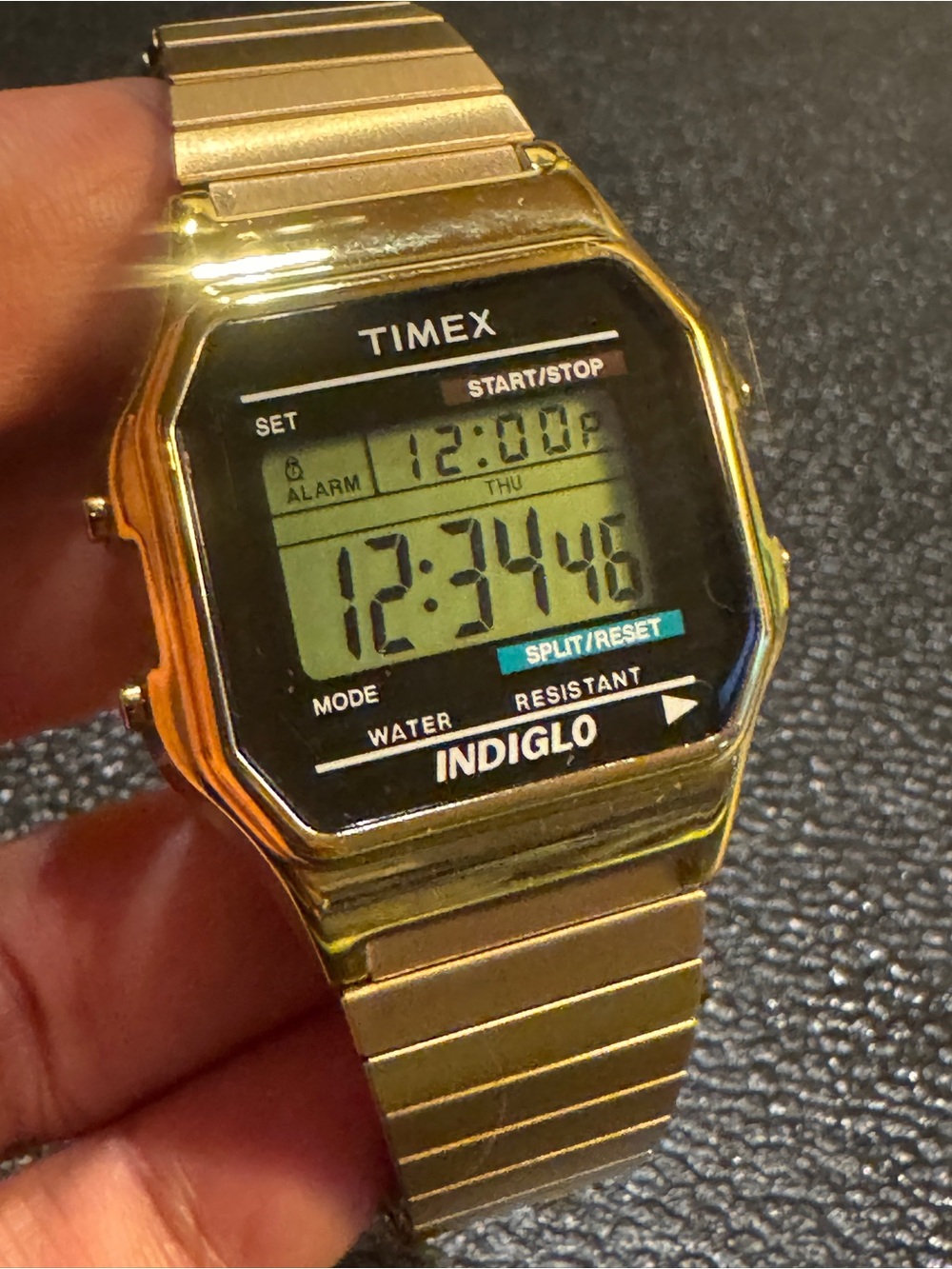 Timex Gold Tone Color  Indiglo Digital Bracelet Watch
